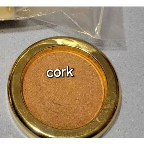 (7) Vtg MCM Gold Trim Cork TOWLE Drink Coasters Set Retro Vintage - Picture 5 of 5